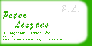 peter lisztes business card
