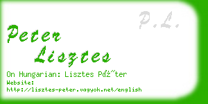 peter lisztes business card